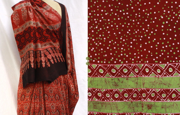buy-batic-ajrakh-stole-and-saree-from-kutch